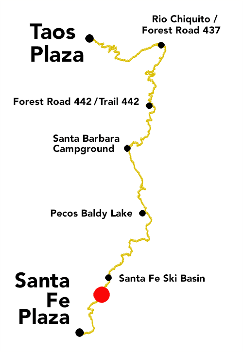 Plaza to Plaza Thru-Hike thumbnail map - field just north of the intersection of Borrego Trail and Winsor Trail 