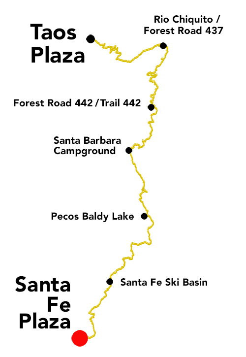 Plaza to Plaza Thru-Hike Thumbnail Summary Map Section 1-1