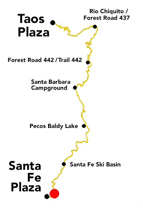 Plaza to Plaza Thru-Hike thumbnail map - Chasing Dreams along Arroyo Polay