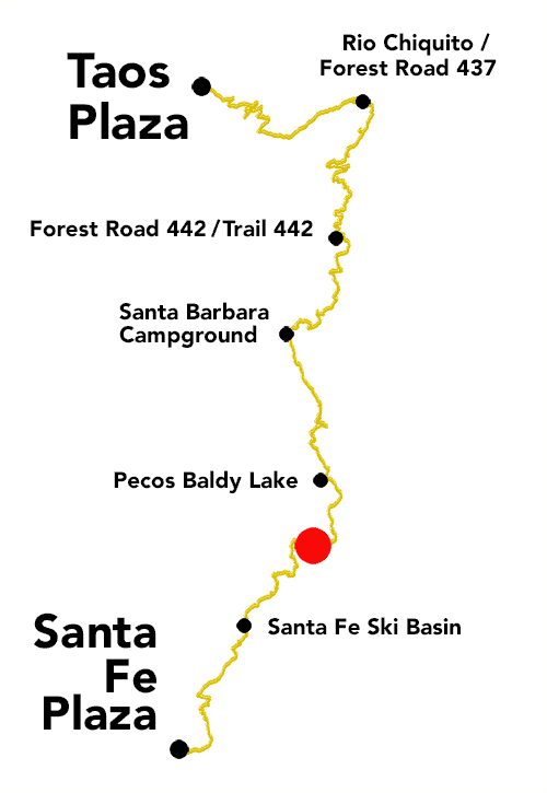 Plaza to Plaza Thru-Hike thumbnail map coming down Cave Creek Trail