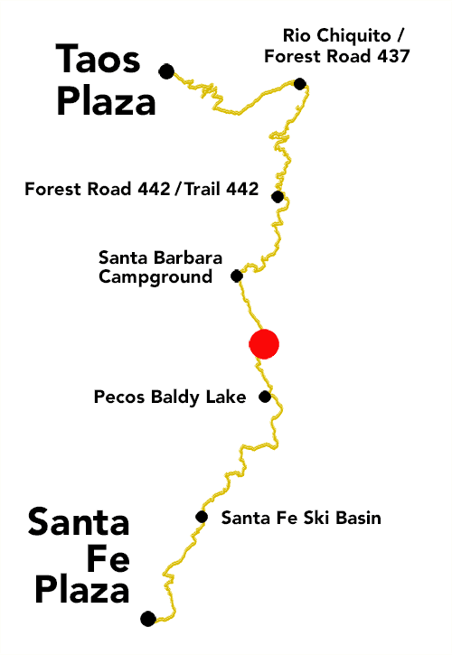 Plaza to Plaza Thru-Hike thumbnail map - Santa Barbara Divide