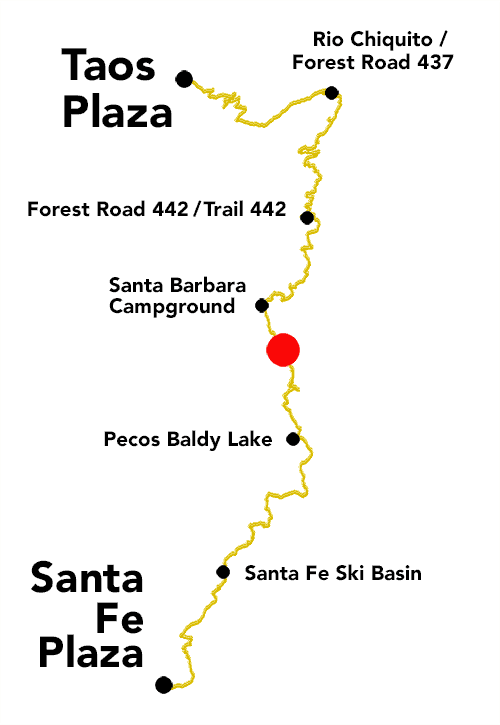 Plaza to Plaza Thru-Hike thumbnail map MIddle Fork Trail