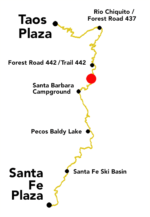 Plaza to Plaza Thru-Hike thumbnail map Rio del Pueblo