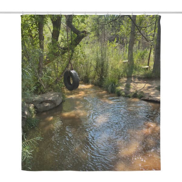 Tire swing along Santa Fe River - Shower curtain - Image 2