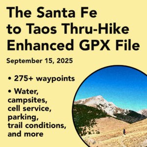 Enhanced gpx file for the Santa Fe to Taos Thru-Hike