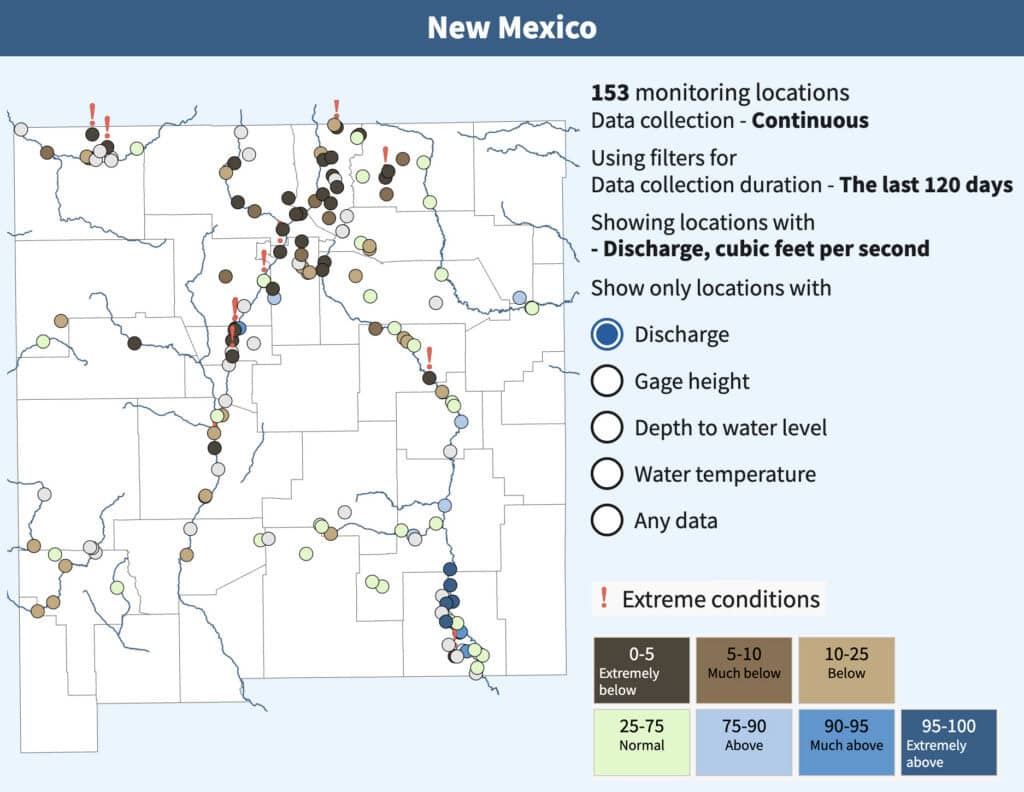 Santa Fe to Taos Thru-Hike trail conditions map, May 8, 2026, New Mexico.