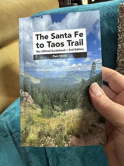 Photo of the printed 2nd edition of The Santa Fe to Taos Trail Guidebook by Pam Neely