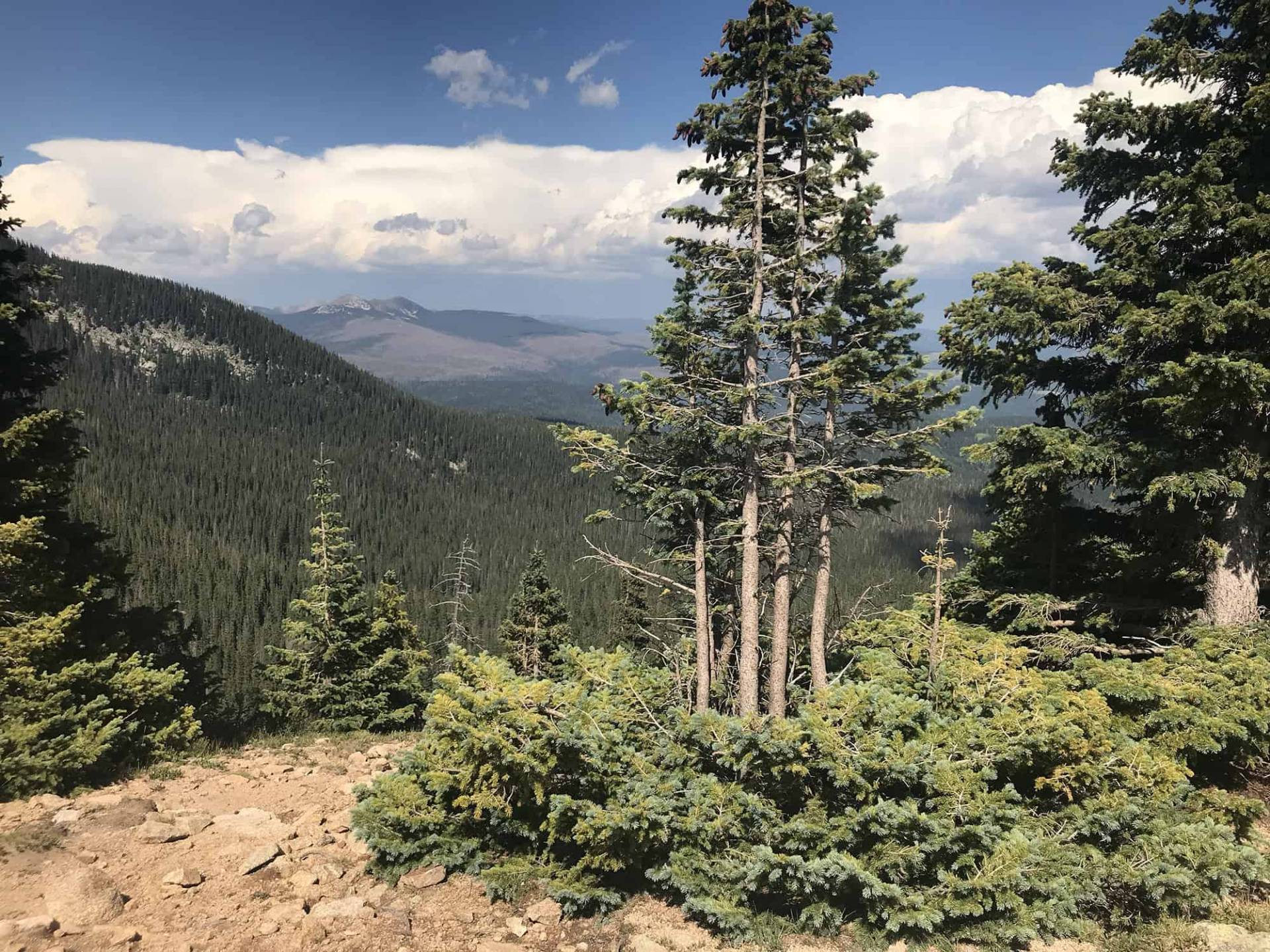 View of Truchas Peaks from the saddle en route to Lake Katherine, Section s2-3