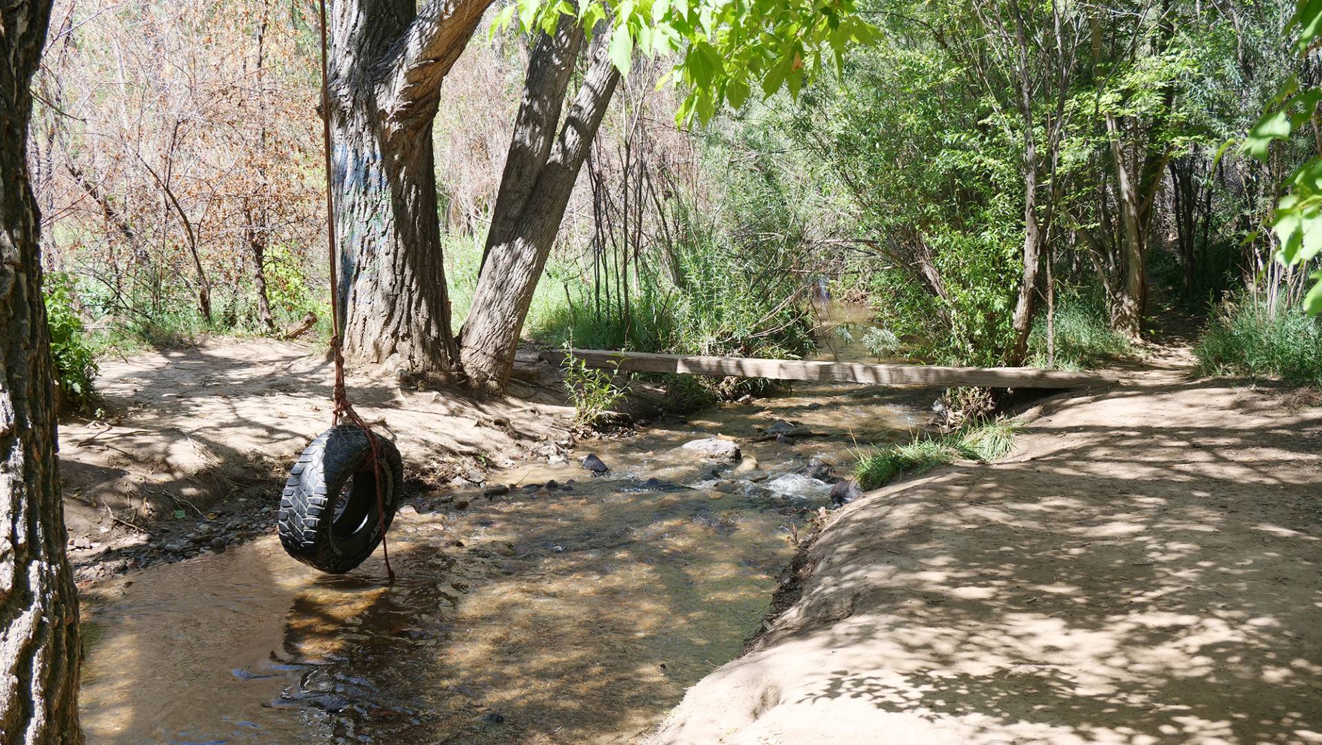 Along the Santa Fe River corridor trail, Section 1-2 of the Santa Fe to Taos Thru-Hike